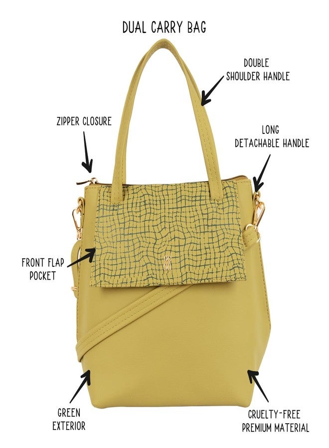 Baggit Women Green Tote Handbag Medium Size | Ladies Stylish Casual Purse Bag - Image 2